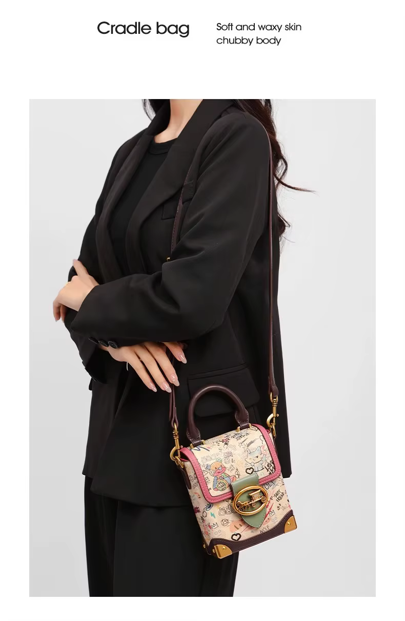 Nouvel Arrivage : Mini Sac Téléphone Ours Graffiti Cartoon – Sac Bandoulière Élégant pour Femme, Ten