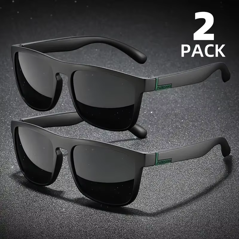 Lunettes de soleil carrées polarisées pour hommes et femmes, lunettes de soleil en plastique vintage