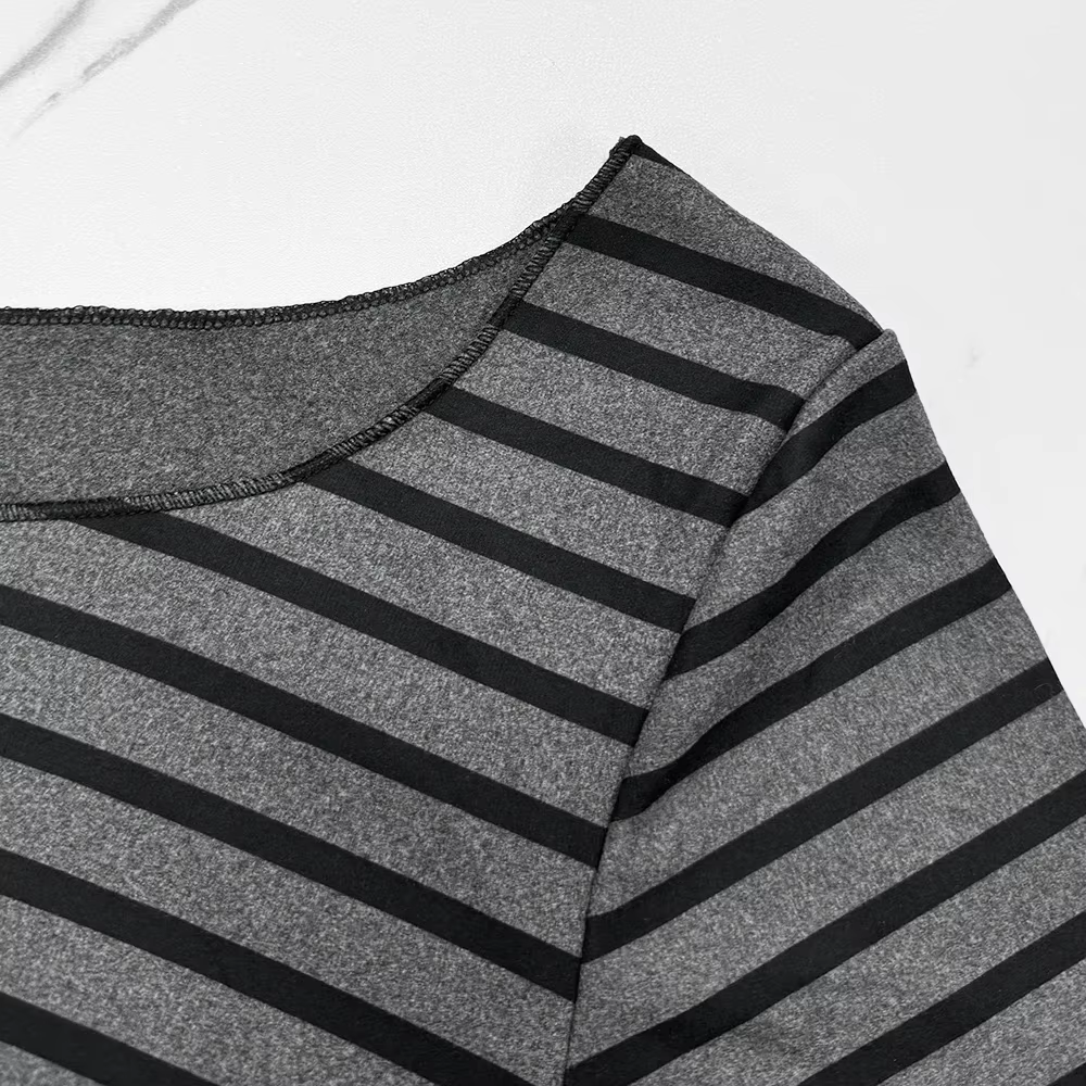 T-Shirt rayé à manches longues pour femmes, nouveaux modèles de base japonais, Slim, sans bretelles,