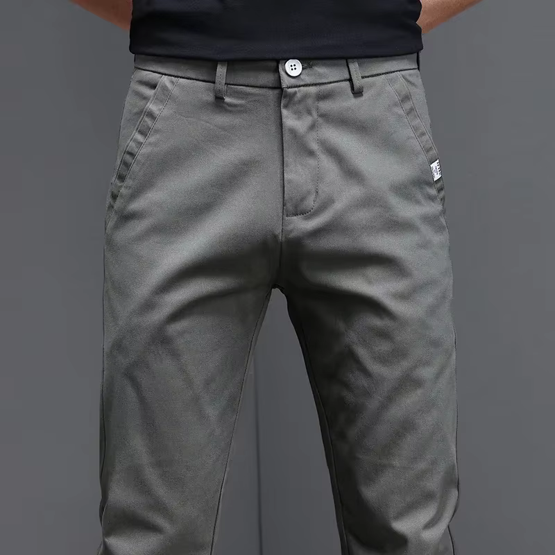 Pantalon décontracté pour homme, 2024 coton, mode coréenne, coupe slim, gris, noir, fjingent, printe