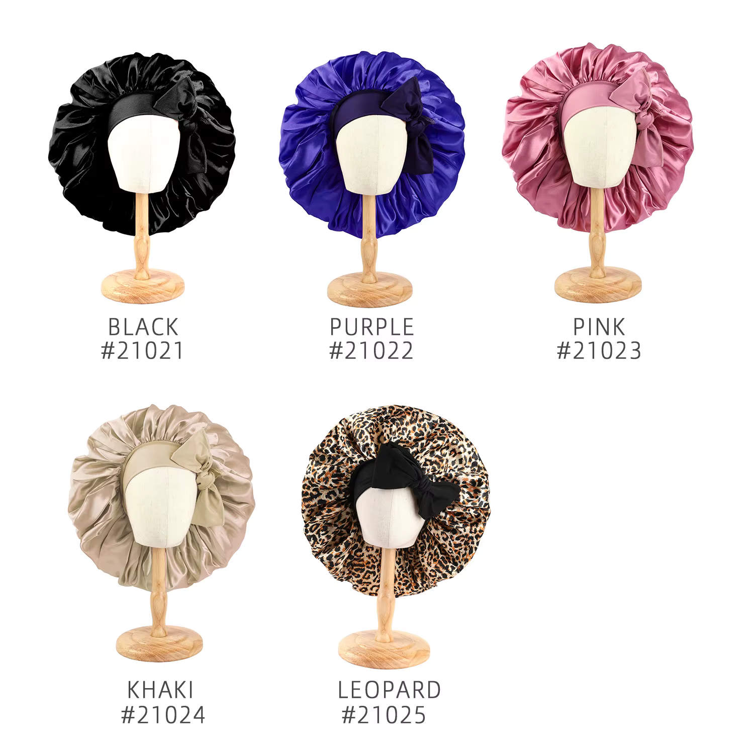 Grand Bonnet en Satin pour femmes, Bonnet de nuit soyeux avec bandeau à nouer extensible, bonnet de 