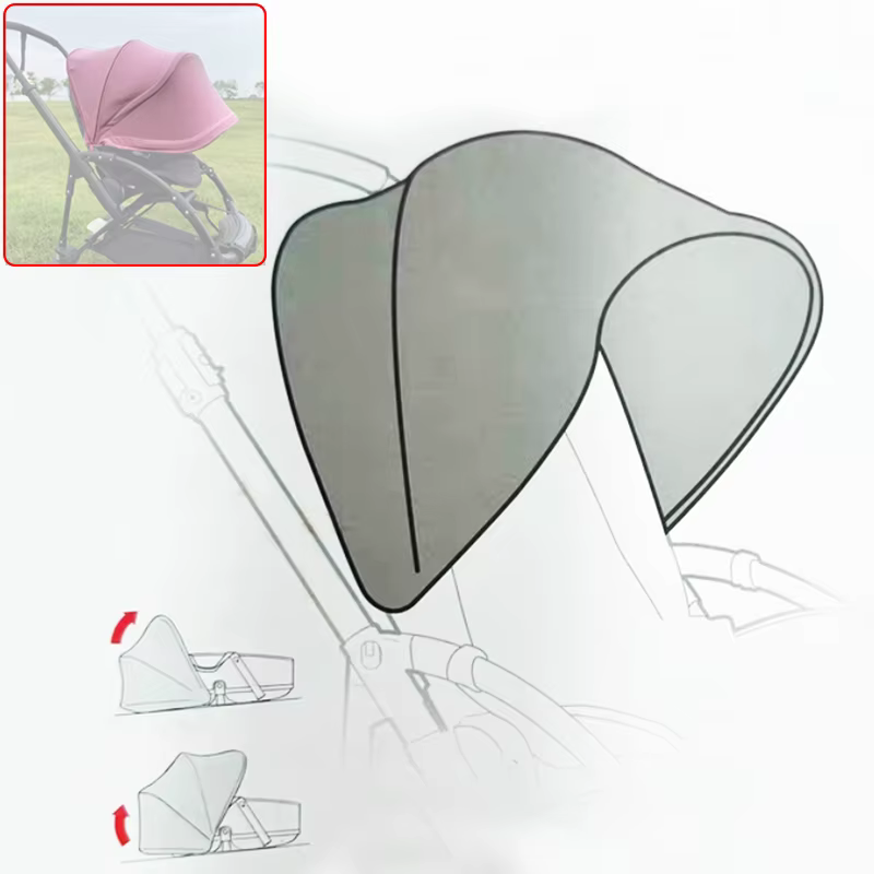 Auvent solaire pour Bugaboo Bee3 Bee5, pare-soleil pour poussette, Textile avec fenêtre en maille, t