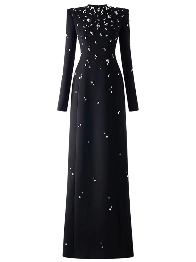 Robe longue maxi pour femme, de haute qualité, nouvelle collection 2026, design de créateur, ornée d