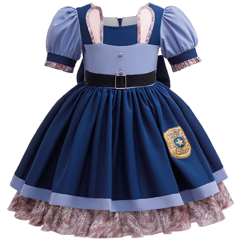 Costume de lapin mignon et courageux de la film Zootopia 2 de Disney pour bébé fille, jeu de rôle Ju