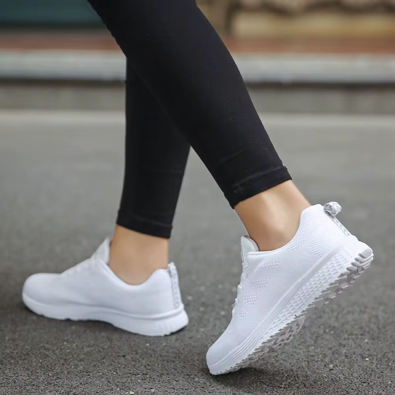 Femmes Chaussures Décontractées Mode Respirant Marche Maille FlatShoesSneakers Blanc Femme Chaussure