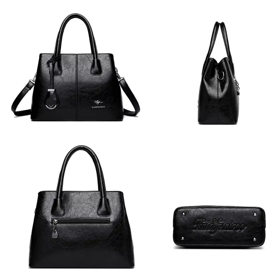 Sacs à main en cuir souple de marque authentique pour femmes, grands sacs fourre-tout, sacs à bandou