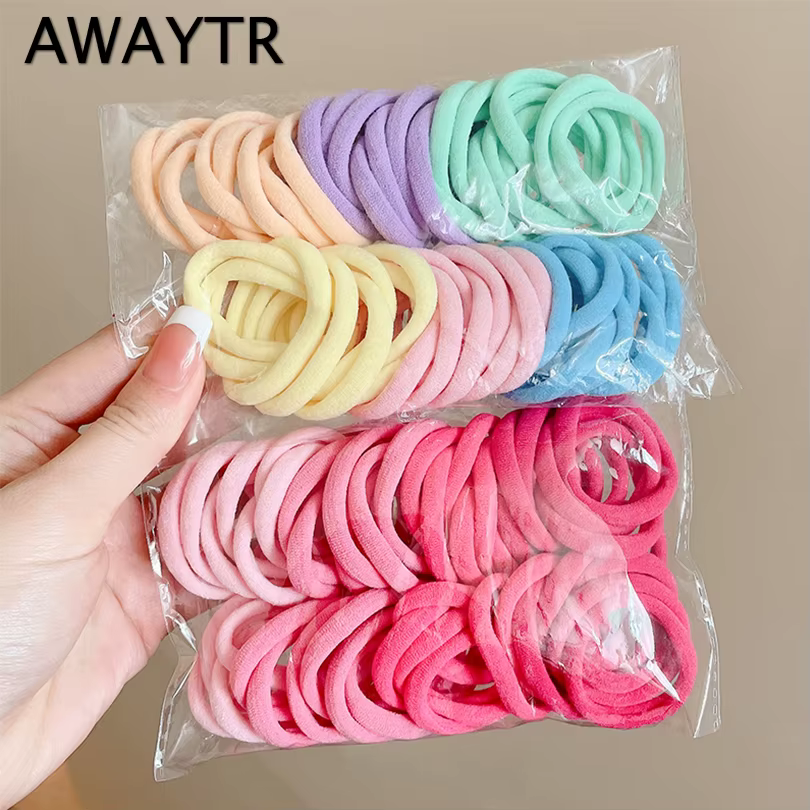 50 pièces coloré Ealstic cheveux corde queue de cheval tenir Scrunchie élastique pour les femmes de 