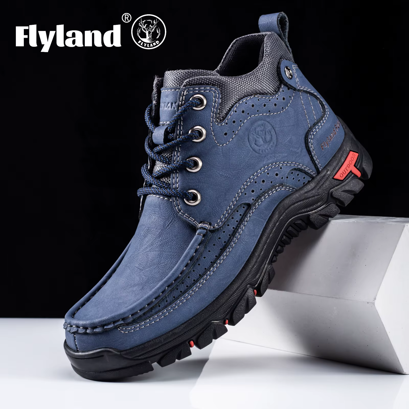 FLYLAND hommes Chukka bottes chaussures en cuir décontractées mode Vintage à la main hommes baskets