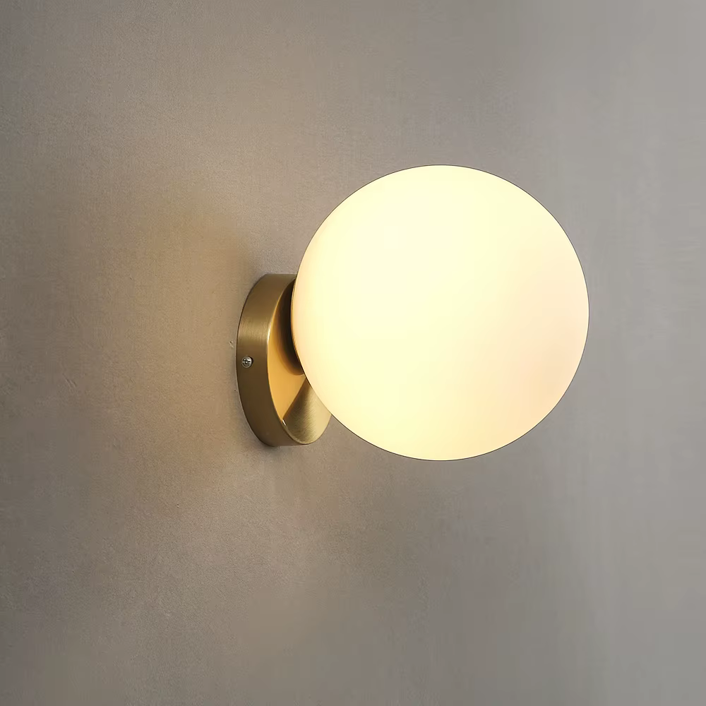 Applique murale moderne boule de verre de luxe or non aligné boule applique salon chambre chevet esc