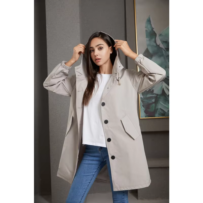 Fahsyee imperméable femmes, veste de pluie imperméable imperméable à capuche coupe-vent extérieur lo