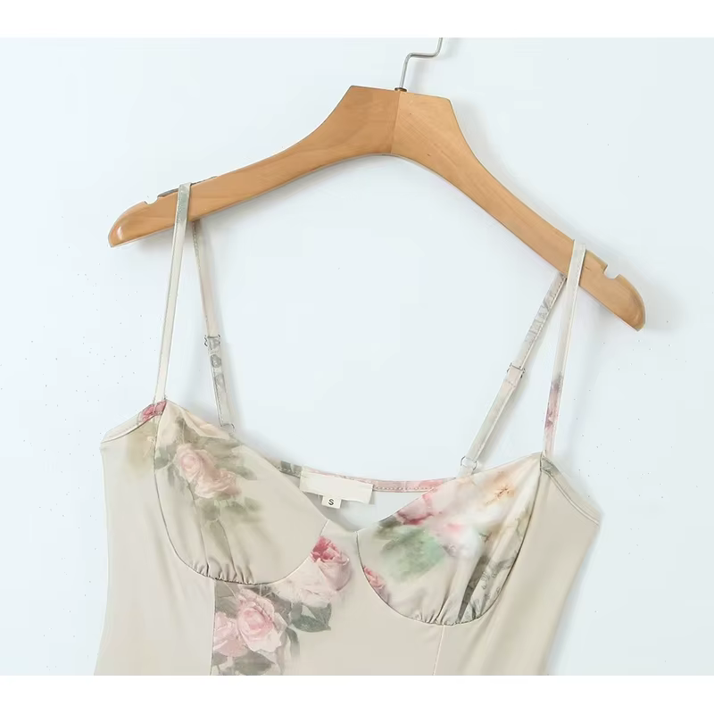 YENKYE-Mini Robe Vintage en Tricot à Imprimé Floral pour Femme, Sexy, Commande Haute, Été 2023