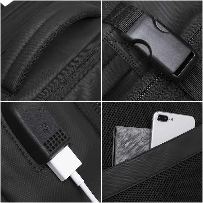 BANGE extensible hommes sac à dos étanche 17.3 pouces sac à dos pour ordinateur portable homme grand