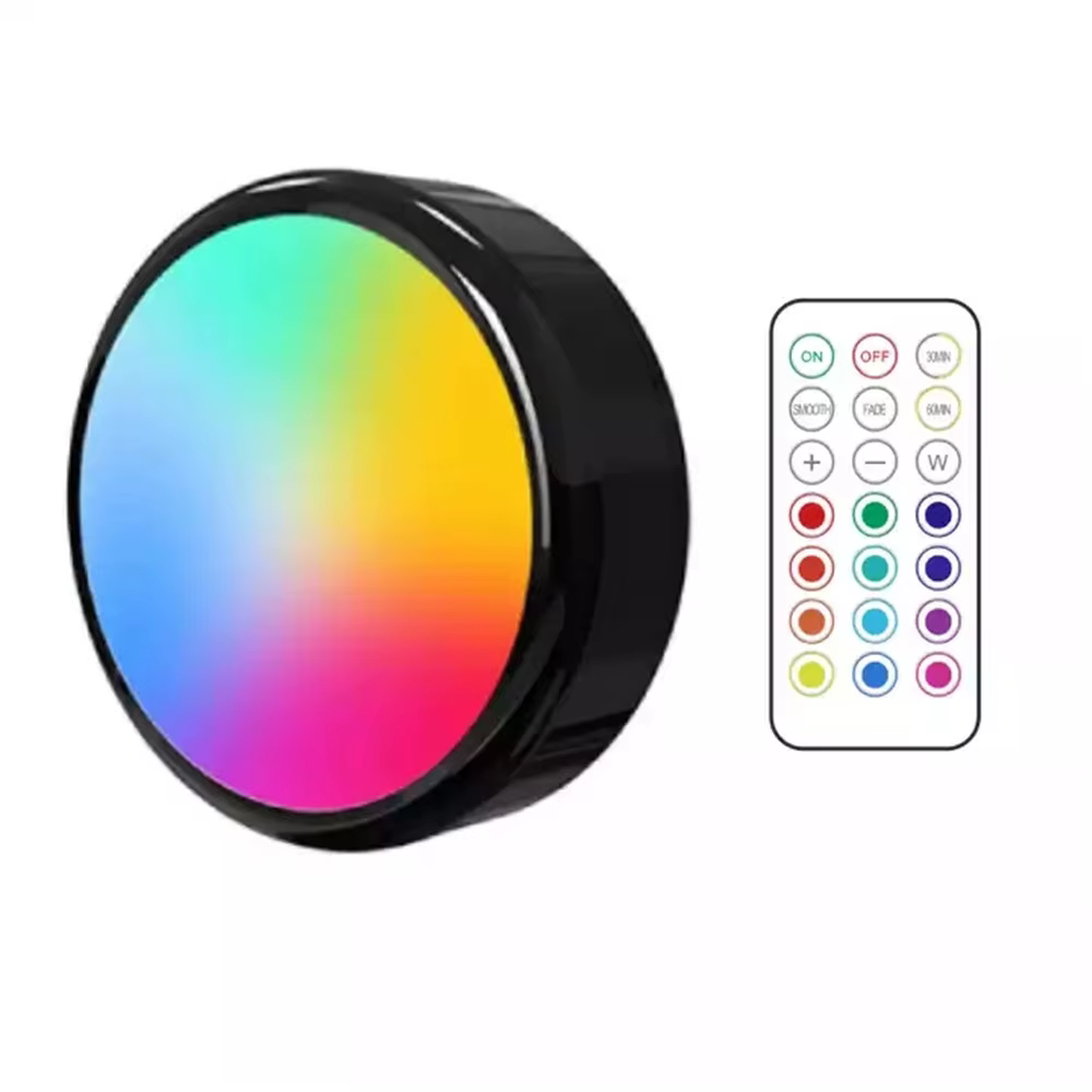 LED rondelle lumières Dimmable RGBW 13 couleurs cuisine couloir placard armoire lumières capteur tac