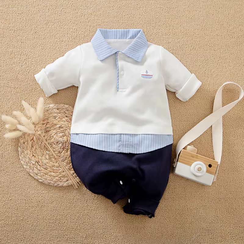 Body en coton pour garçon, mignon, solide, confortable, décontracté, manches longues, pour bébé, pri