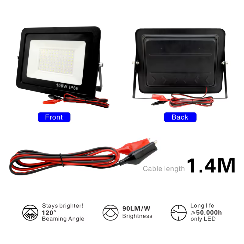 DC12V Led projecteur 20W 30W 50W 100W projecteur extérieur IP66 réflecteur de lumière étanche Portab
