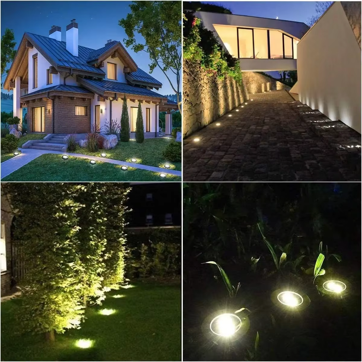 Lampes solaires au sol, décorations extérieures, lampes de jardin solaires à 12 LED étanches, lumièr