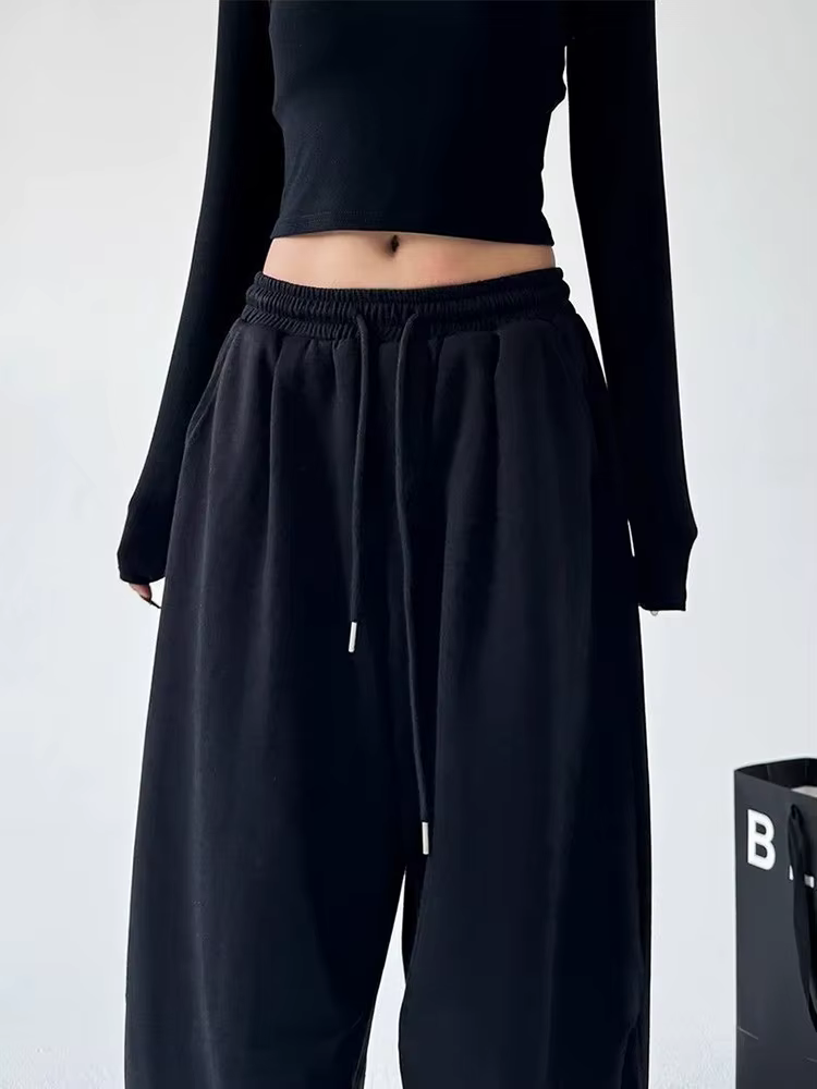 Y2K Harajuku pantalon de survêtement à jambes larges femmes Streetwear Baggy surdimensionné gris pan