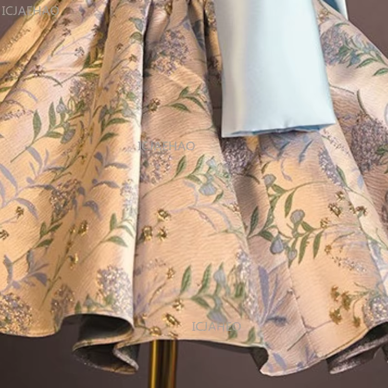 Robe de princesse pour fille, style chinois, satinée, à fleurs, pour le premier anniversaire, tenue