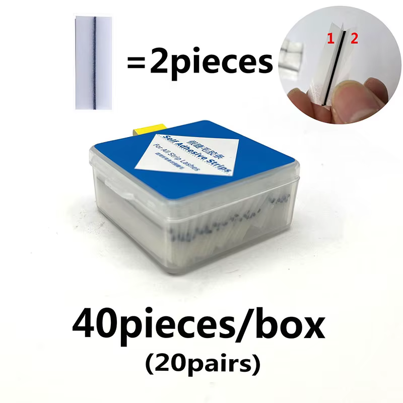 40 pièces/boîte réutilisable auto-adhésif sans colle cils bande de colle Extension de faux cils sans
