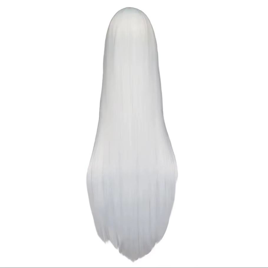 Perruque blanche 100CM/40 pouces, fibre synthétique résistante à la chaleur, cheveux longs pour Cost