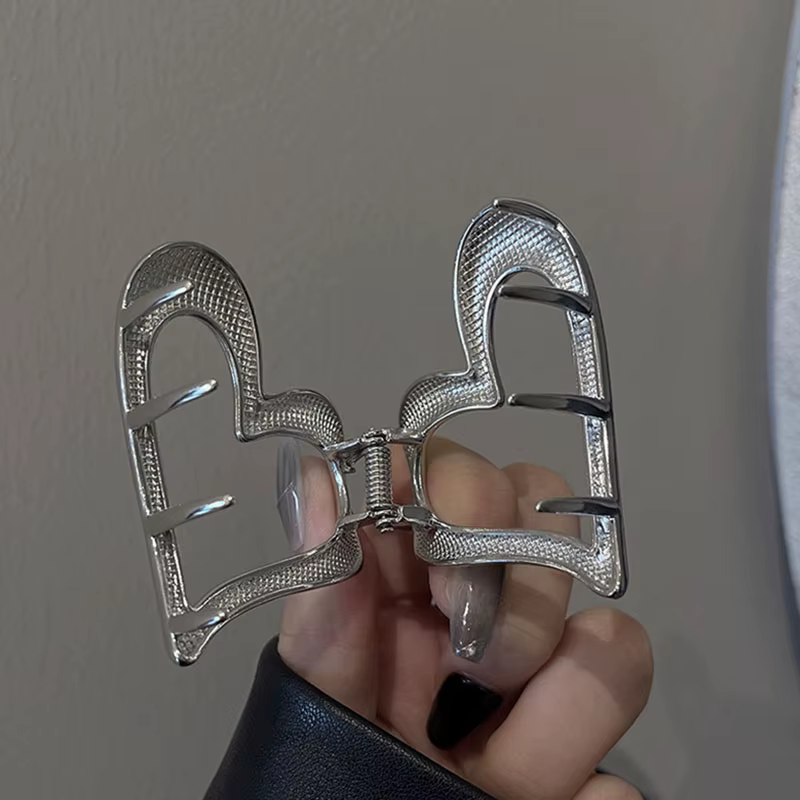 Pince à cheveux en métal pour femmes et filles, pince à queue de cheval géométrique simple, barrette