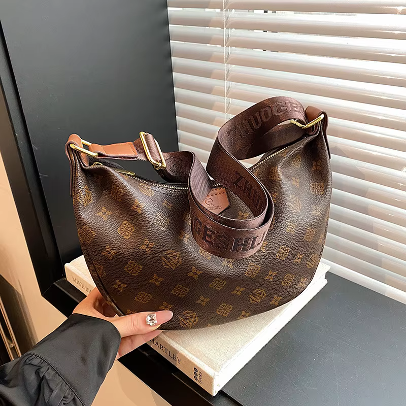 Jiaozi – sac transfrontalier rétro bloc de couleur, nouvelle mode, sac croissant de grande capacité,