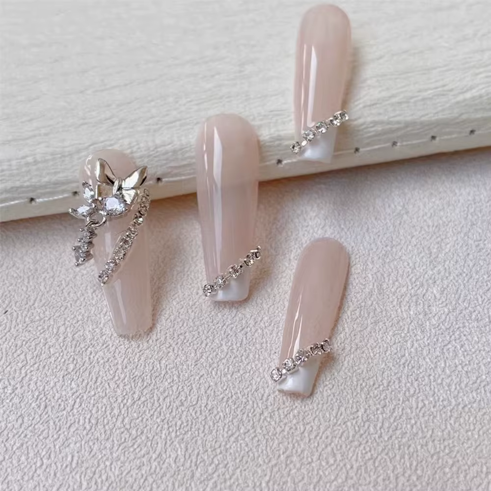 Chaîne de cristal de luxe longue 100/50cm, breloques pour ongles, 1.5/2mm, brillant clair/AB diamant