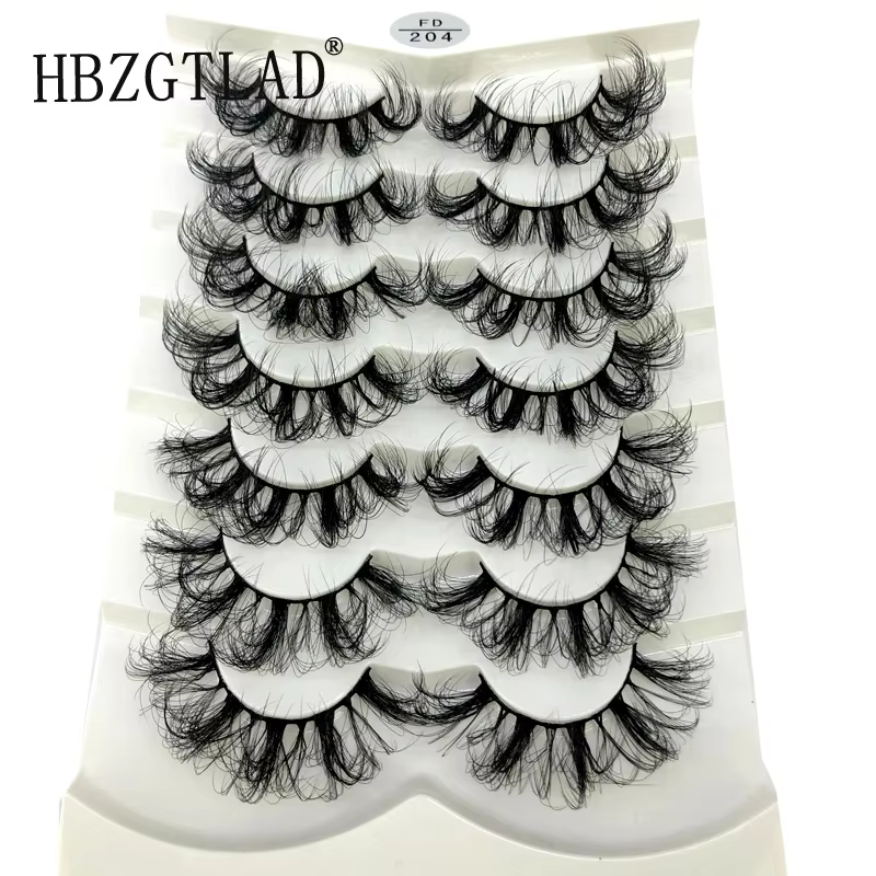 8 paires 15-22mm naturel 3D faux cils faux cils kit de maquillage vison cils extension vison cils ma