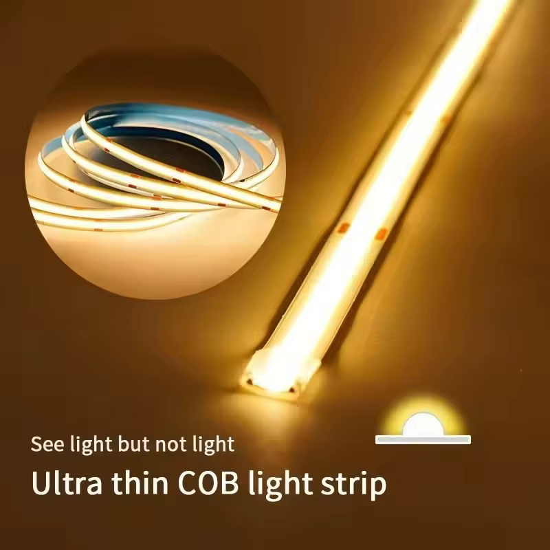 Bande lumineuse LED COB 5V, auto-adhésive, Flexible, USB, avec interrupteur, éclairage linéaire haut
