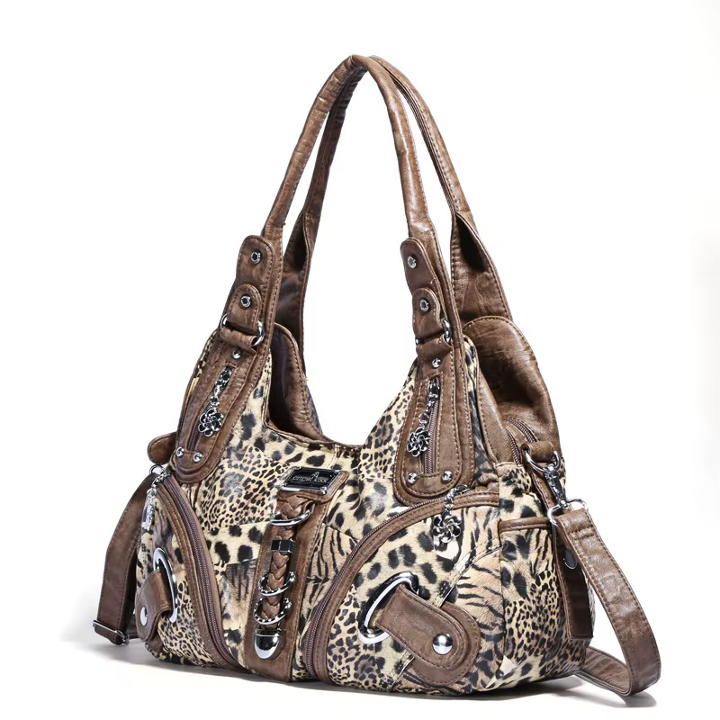 Sacs à main léopard pour femmes, grand fourre-tout à poignée supérieure, sac de Shopping multifoncti