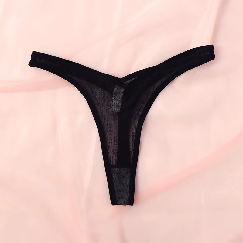 Tongs sans couture pour femmes minuscules Tangas Sexy string Lingerie femme translucide maille corde