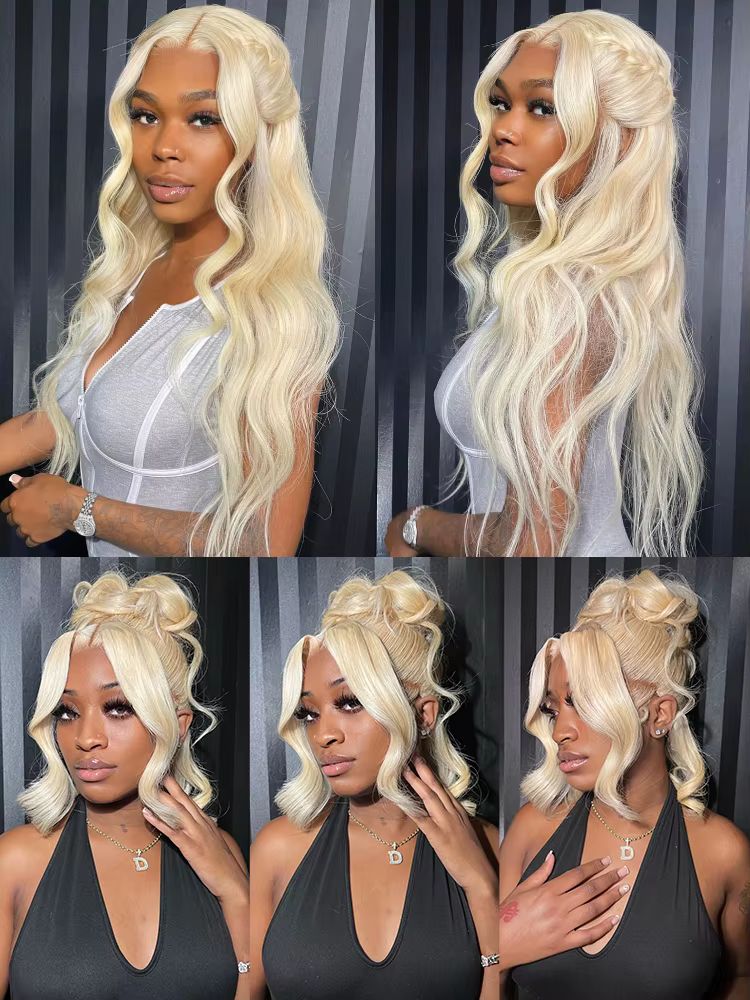 Perruque Lace Front Wig Body Wave naturelle 613, cheveux humains, blond miel 360, 13x4, 13x6, pre-pl