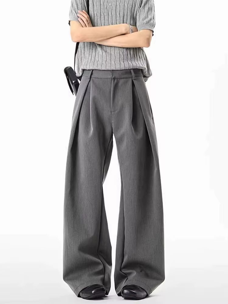 Pantalon décontracté streetwear à jambe large pour homme, style Harajuku, coupe évasée, noir, de hau