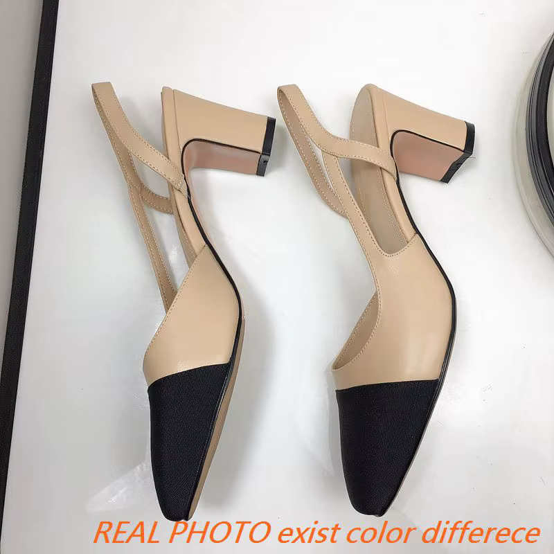 Escarpins en cuir à talons hauts pour femmes, chaussures à bride arrière, optique, couleurs mélangée