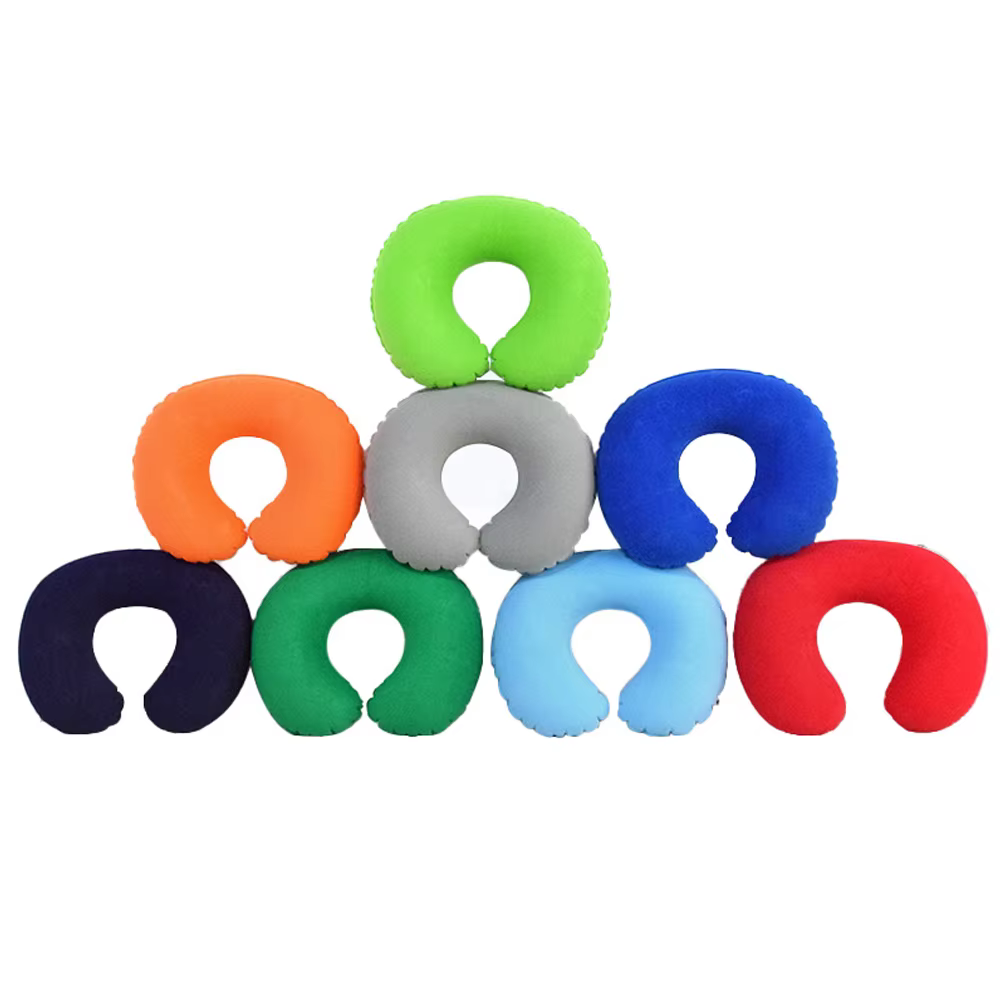 Oreiller gonflable en forme de C, oreiller de cou de voyage, coussin rond Portable, 1 pièce