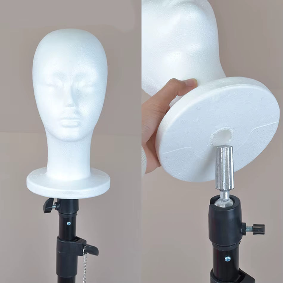 Tête de Mannequin femme, chapeau en mousse de polystyrène, présentoir de lunettes, présentoir de per