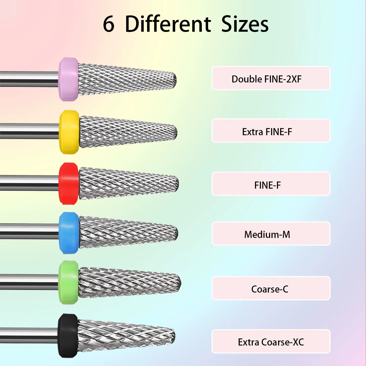 Mèches coniques pointues (coupe croisée) foret à ongles en carbure 3/32 bavures de manucure pour tro