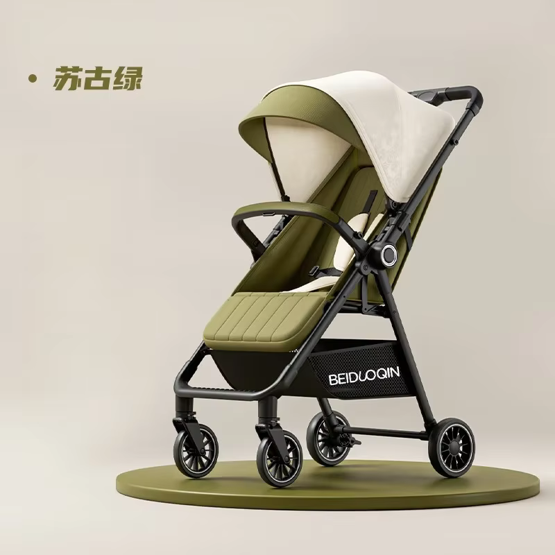 Nouvelle poussette bébé 2025 à vue haute, pliable, rangement à une touche, fonction assise et allong