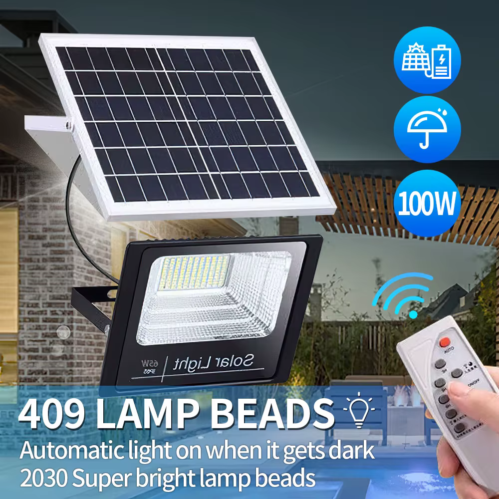 Applique Murale Solaire LED Imperméable avec Télécommande et Détecteur de Mouvement, Spot de Sécurit