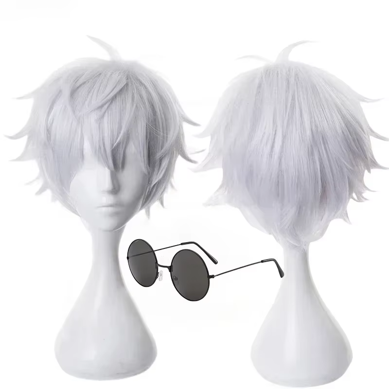 Gojo Satoru Cosplay perruque Anime Jujutsu Kaisen Cosplay Gojo court résistant à la chaleur cheveux 