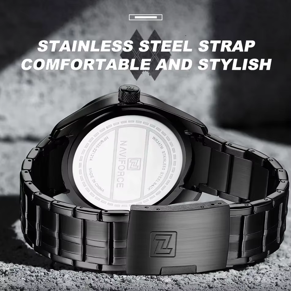 Top marque NAVIFORCE montre pour hommes étanche Quartz affaires décontracté bracelets en acier inoxy