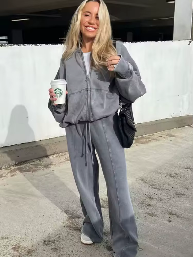 HH – veste bombardier rétro 2 pièces pour femme, couleur unie, fermeture éclair, sweat-shirt + taill