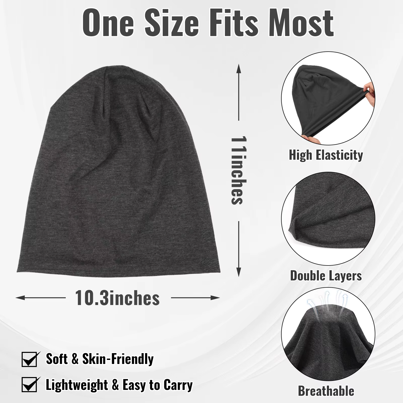 Bonnet Unisexe en Tissu Uni - Bonnet Doux et Léger pour l'Hiver, Chaud pour Hommes et Femmes, Hip-Ho