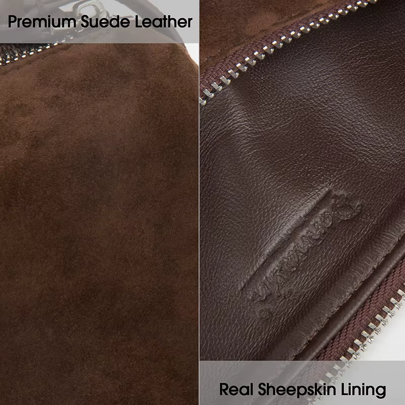 Donna-in – sac à main en daim de première couche pour femmes, en peau de mouton, en cuir véritable a