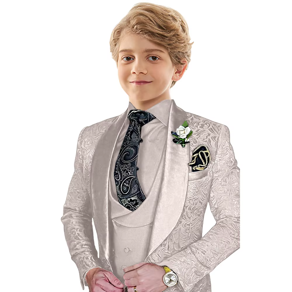 Txjojn – ensemble de costume Jacquard pour garçons, 3 pièces, tenue porteur d'anneau de mariage, bea