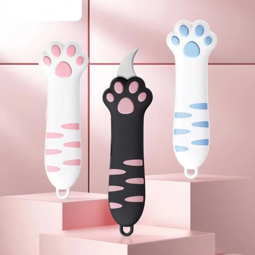 Coupe-boîte tranchante patte de chat mignon, Mini couteau utilitaire Portable griffe de chat, décora