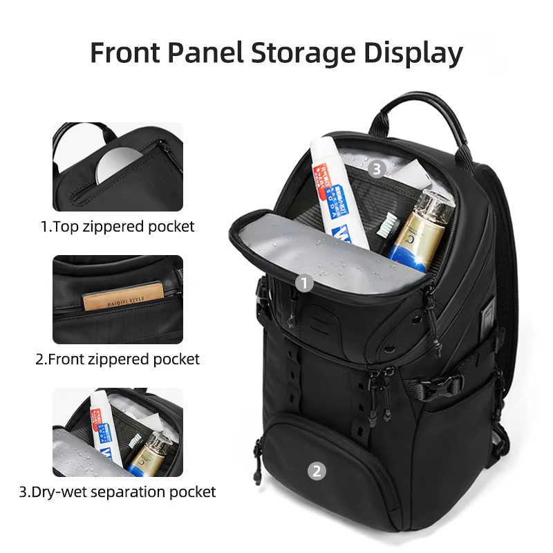 Sac à bandoulière étanche pour hommes, avec séparation sèche et humide, Port de chargement USB, gran