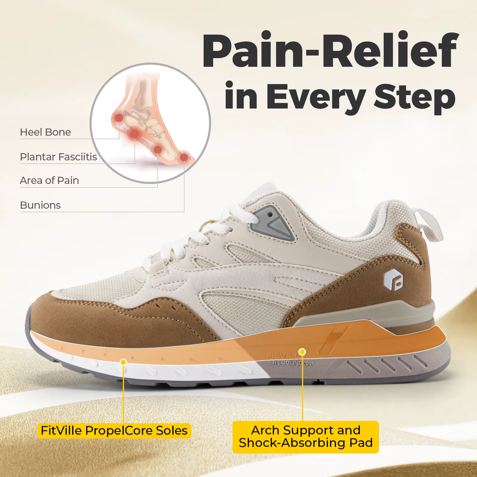 Fittington chaussures de marche Extra larges femmes chaussures respirantes large largeur baskets d'e