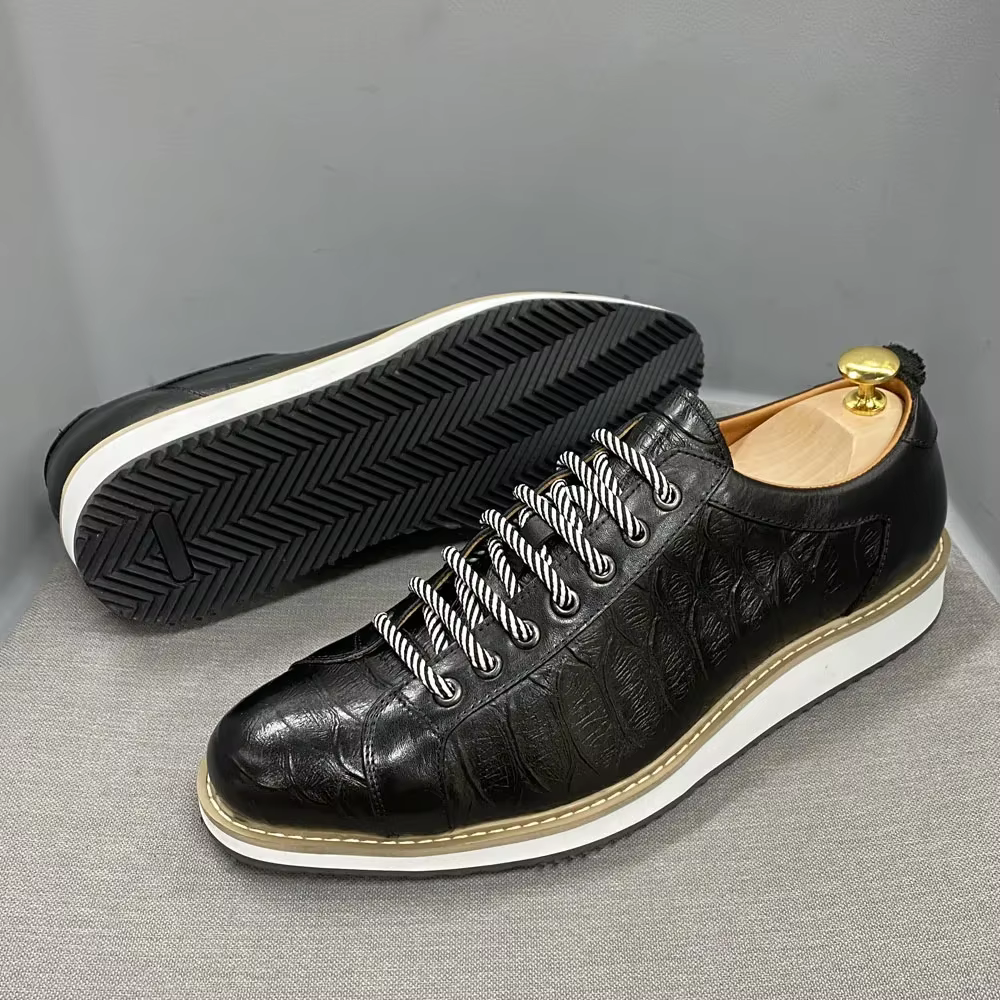 Classique hommes chaussures décontractées en cuir véritable à lacets mode baskets marque de luxe All