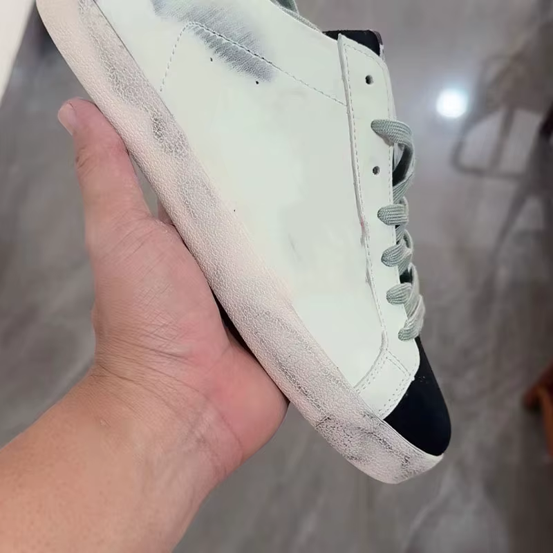 Chaussures d'été en cuir véritable de haute qualité à semelle plate et lacets pour hommes, bout rond